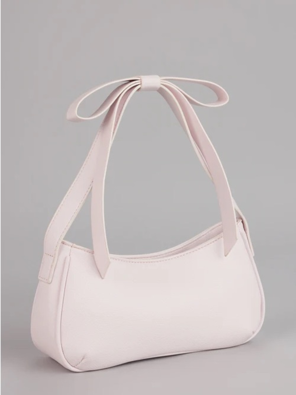 Elegant Mini Shoulder Bag with Bow Strap in Light Pink